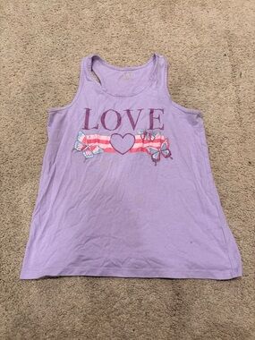 The Children's Place Lavender Tank Top with Pink & Purple Graphic